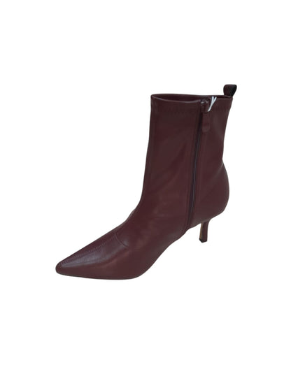 Tronchetti/stivaletti PHARD linea fashion casual scarpa donna a tacco pelle bordeaux