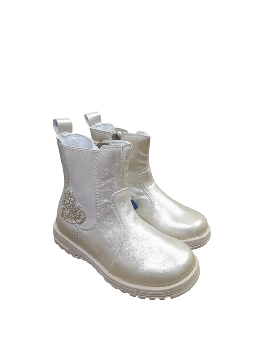 Tronchetto PRIMIGI stivaletto media altezza bambina pelle Dubai perlato beige/platino