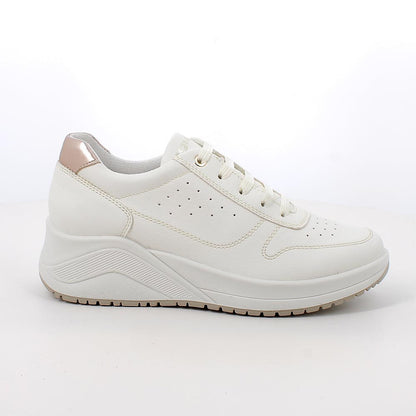 Sneakers IGI&CO scarpa sportiva donna MADE IN ITALY in nabuk delave bianco