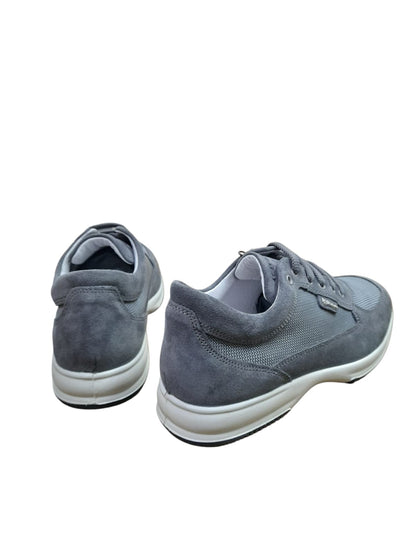 Sneaker IGI&CO scarpa da uomo MADE IN ITALY INTERACTIVE in camoscio e rete grigio