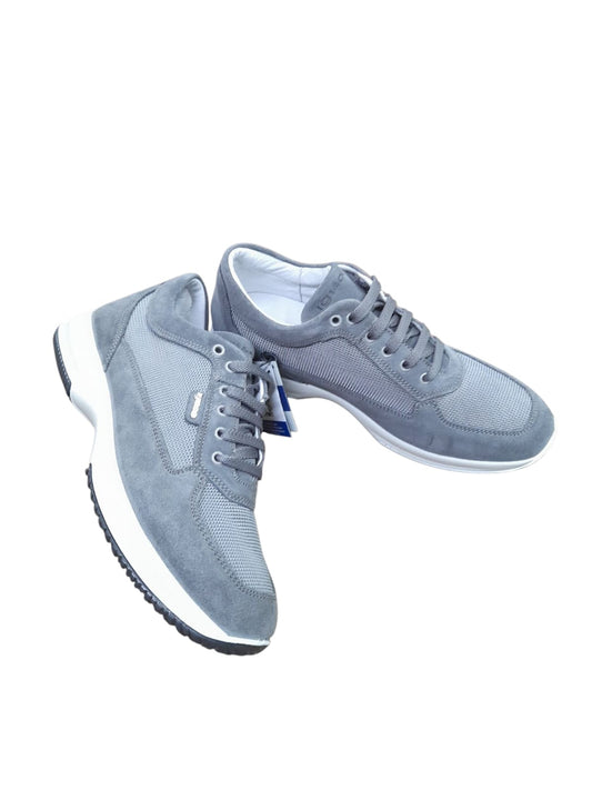 Sneaker IGI&CO scarpa da uomo MADE IN ITALY INTERACTIVE in camoscio e rete grigio