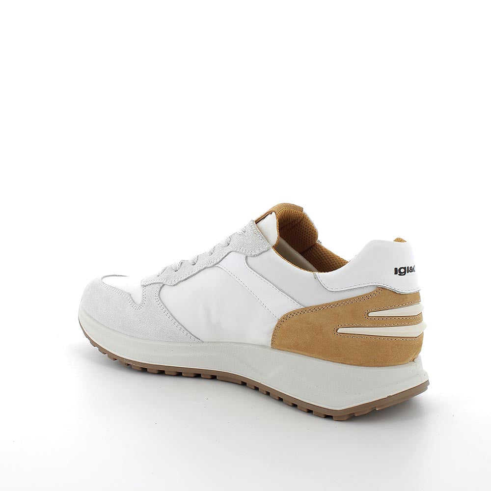 Sneakers IGI&CO scarpa sportiva MADE IN ITALY uomo camoscio e tela bianco
