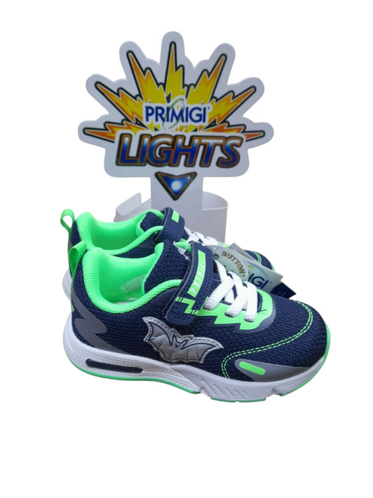 Scarpa PRIMIGI SPORT LIGHTS ginnastica bambino primi passi luci led pelle/rete blu