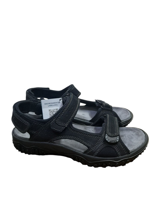 Sandalo ENVAL SOFT uomo MADE IN ITALY in nabuk liscio nero