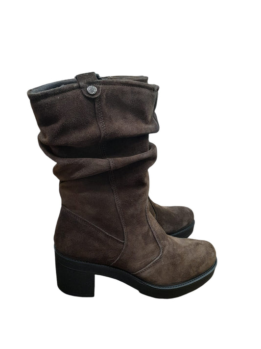 Stivale IGI&CO scarpa da donna MADE IN ITALY in camoscio soft stropicciato marrone