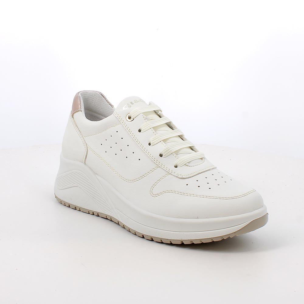 Sneakers IGI&CO scarpa sportiva donna MADE IN ITALY in nabuk delave bianco