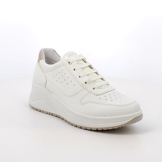 Sneakers IGI&CO scarpa sportiva donna MADE IN ITALY in nabuk delave bianco