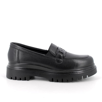 Mocassino IGI&CO scarpa donna casual MADE IN ITALY in pelle/nappa soft nero