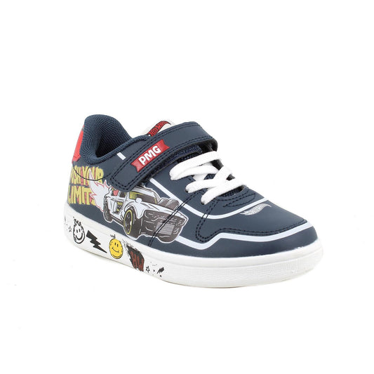Sneakers PRIMIGI HOT WHEELS MATTEL scarpa ginnastica da bambino in pelle blu notte