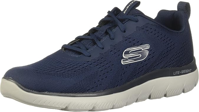 SKECHERS SUMMITS TORRE scarpa running da uomo in tessuto tecnico blu navy