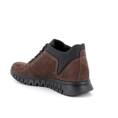 Polacchine IGI&CO scarpa da uomo MADE IN ITALY in nabuk gum caffè e memory foam