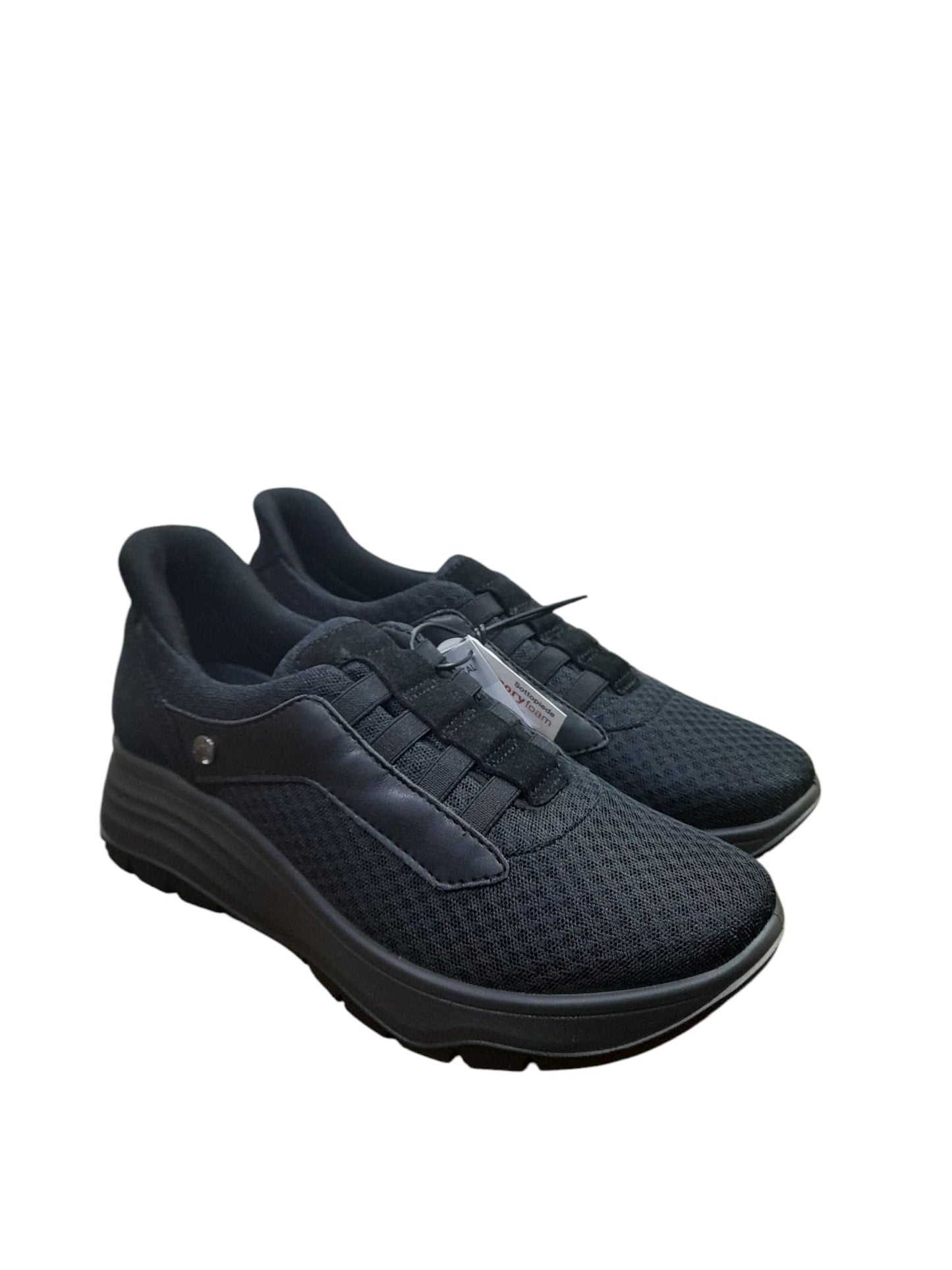 Scarpa ENVAL SOFT Slip-Ins confort MADE IN ITALY da donna in tessuto Flyknit nero